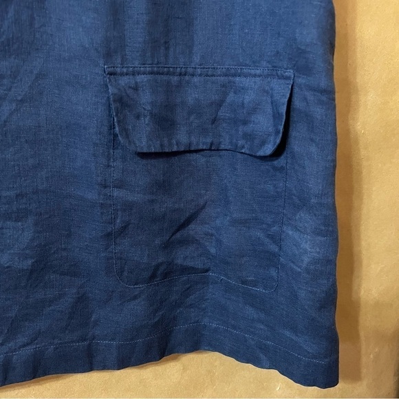 Equipment | Knox Corset Front Linen Shirtdress Popover Mini Dress Blue Size M - Picture 8 of 13